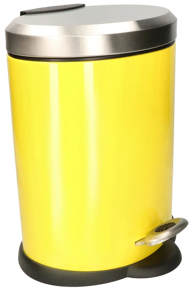 KOTARBAU®Edelstahl-Abfalleimer Gelb 5L Treteimer mit Abnehmbarem Innenbehälter